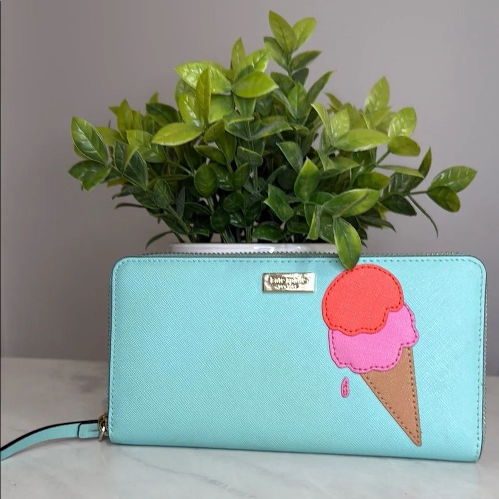 NWT Kate Spade Coated Leather Ice Cream LIMITED EDITION Wallet in Minticepop NWT - Picture 11 of 11
